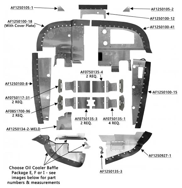 Airforms Inc. Engine Baffle Kit Powder Coated Blu Seal - C207-6975-PKGF-PCBL