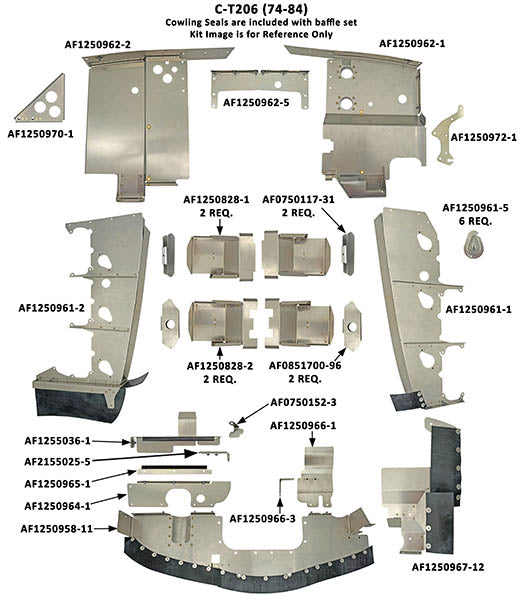 Airforms Inc. Engine Baffle Kit Bare Black - CT206-7484-BRBK