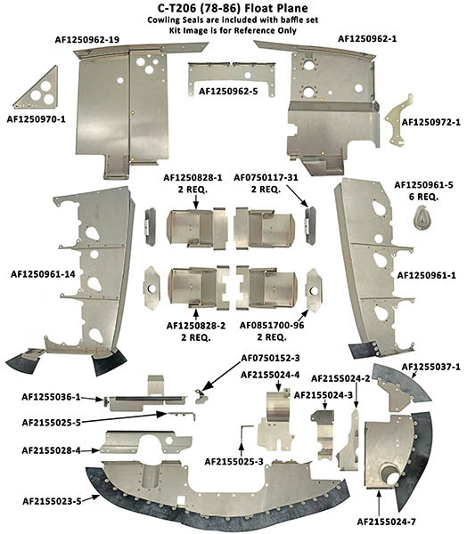 Airforms Inc. Engine Baffle Kit Bare Black - CT206-FP-BRBK