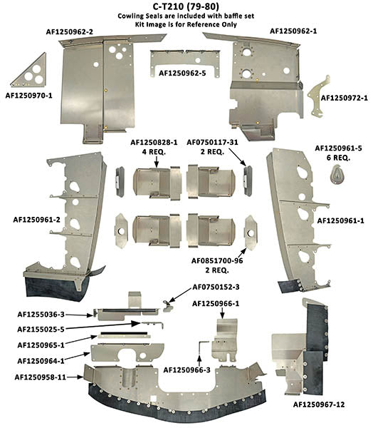 Airforms Inc. Engine Baffle Kit Bare Black - CT210-7980-BRBK
