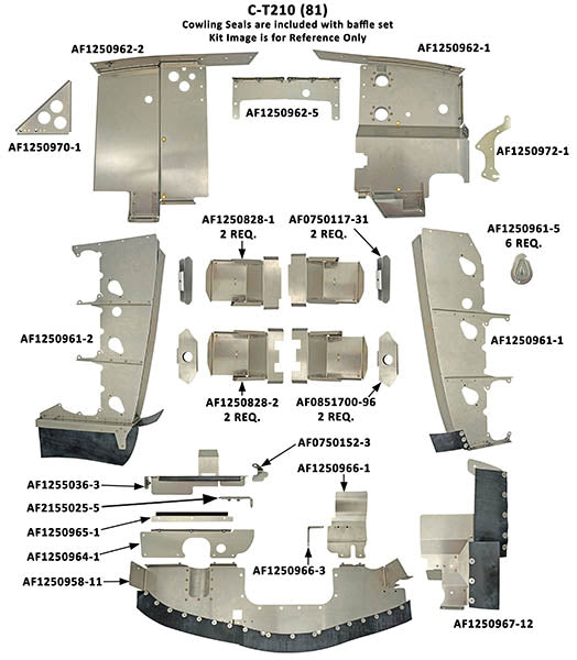 Airforms Inc. Engine Baffle Kit Powder Coated Orange - CT210-81-PCOR