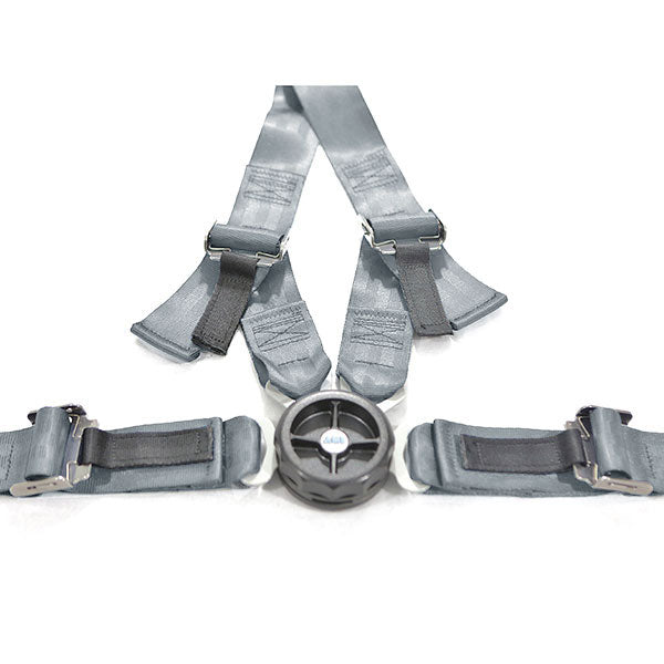 ABI Crew Upgrade, 4-Pt Rotary Assembly Permanent Right Locking Side Adjusters On Harness & Lap Belt Gray