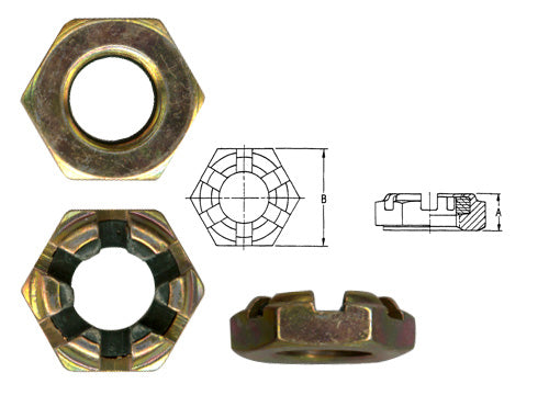 MS17826-8 Castellated Nylon Inserted Hex Nut
