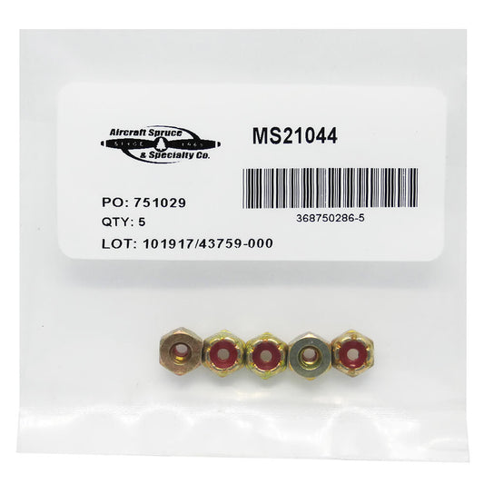 Stainless Steel Lock Nut MS21044C04 (Pack Of 5)