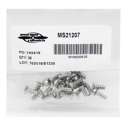 Stainless Steel Screw B-Ph MS21207-C6-8 (Pack Of 25)