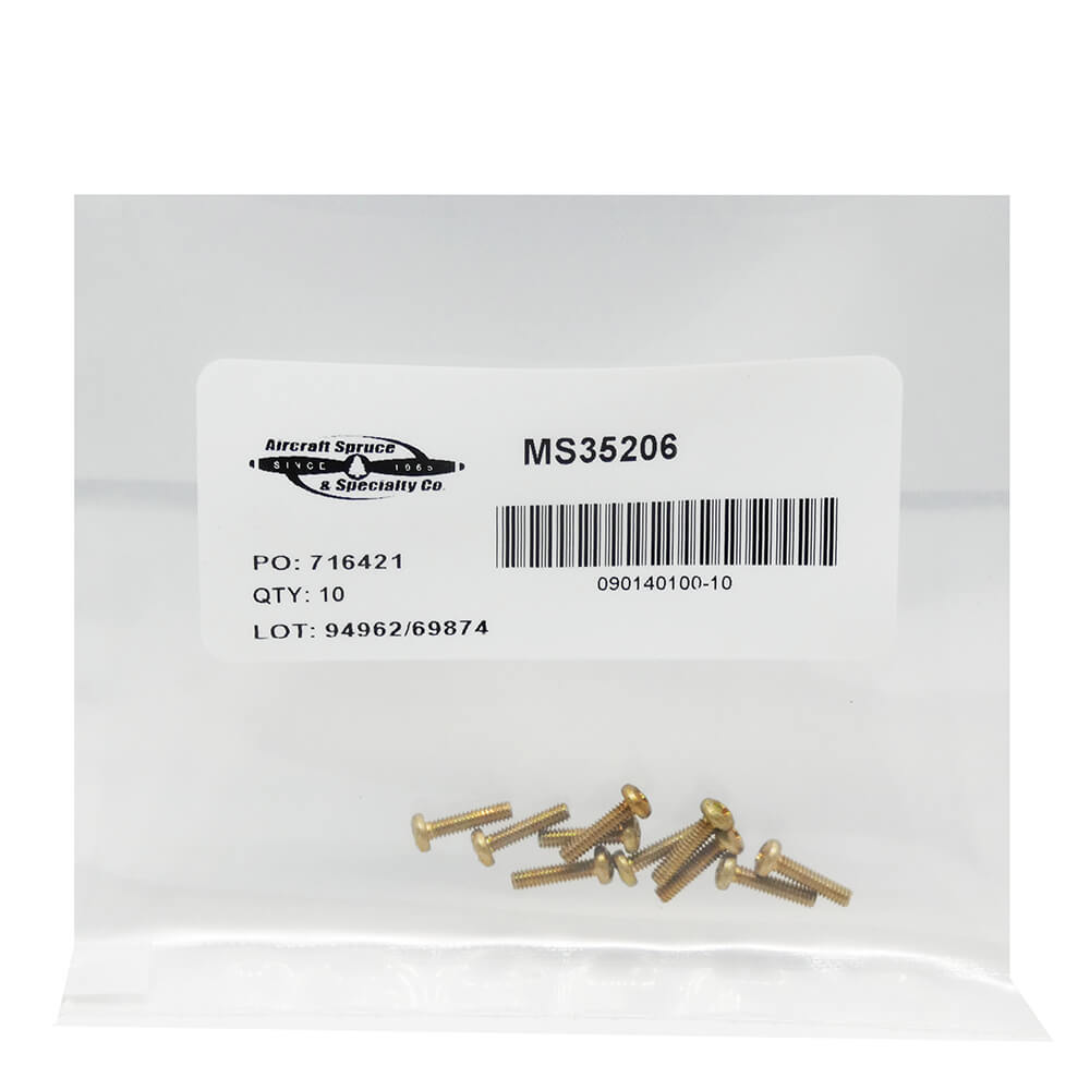 MS35206-279 Phil Pan Head-Stl (Pack Of 10)