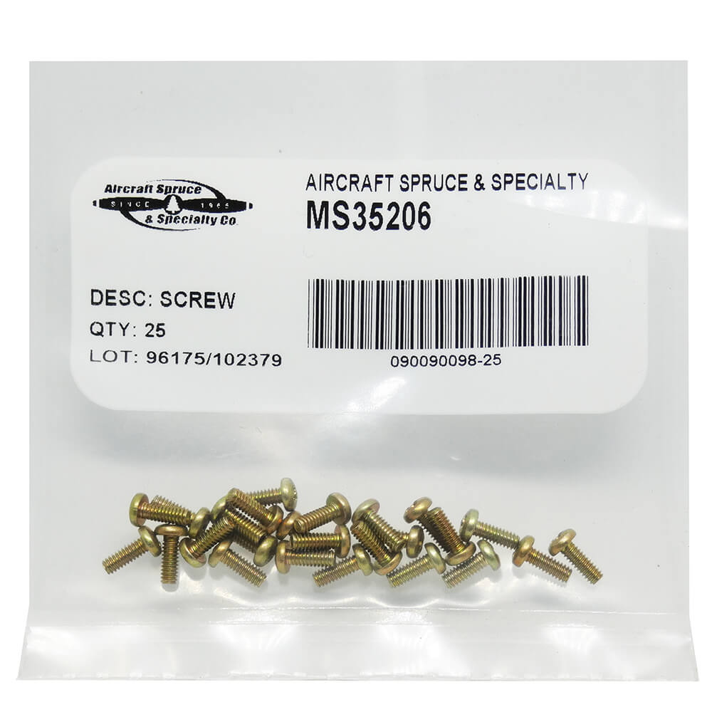 Machine Screw MS35206-207 (Pack Of 25)