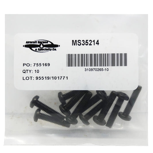 8-32 X 3/4 Pan Hd Black Ms (Pack Of 10)