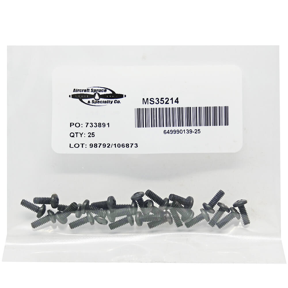 6-32 X 7/8 Pan Hd Black Ms (Pack Of 25)
