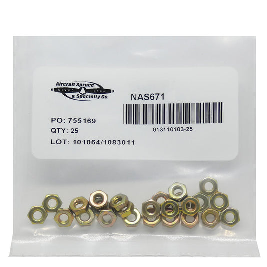 NAS671-6 Hex Nut (Pack Of 25)