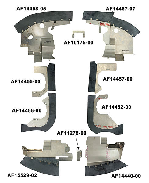 Airforms Inc. Engine Baffle Kit Powder Coated Blu Seal - PA18150-PCBL