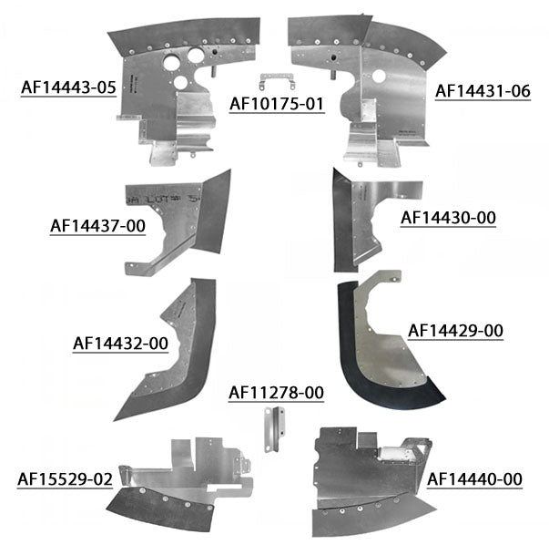 Airforms Inc. Engine Baffle Kit Powder Coated Blu Seal - PA22150-PCBL