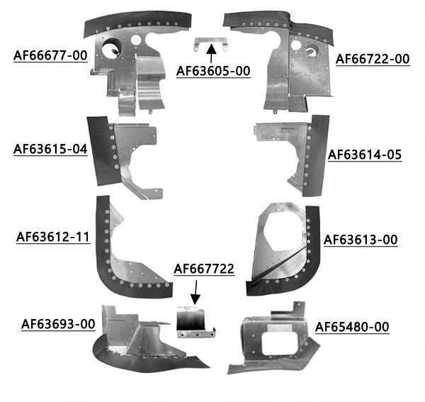 Airforms Inc. Engine Baffle Kit Powder Coated Blu Seal - PA28140-64715PCBL