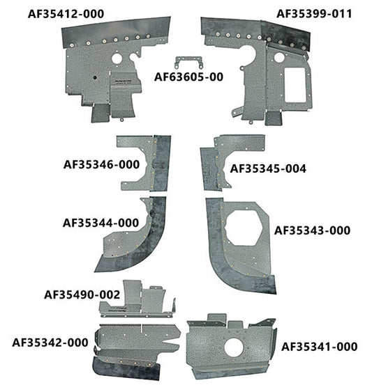 Airforms Inc. Engine Baffle Kit Powder Coated Cowl Saver - PA28151-PCCS
