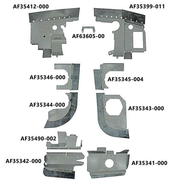 Airforms Inc. Engine Baffle Kit Powder Coated Black Seals - PA28151-PCBK