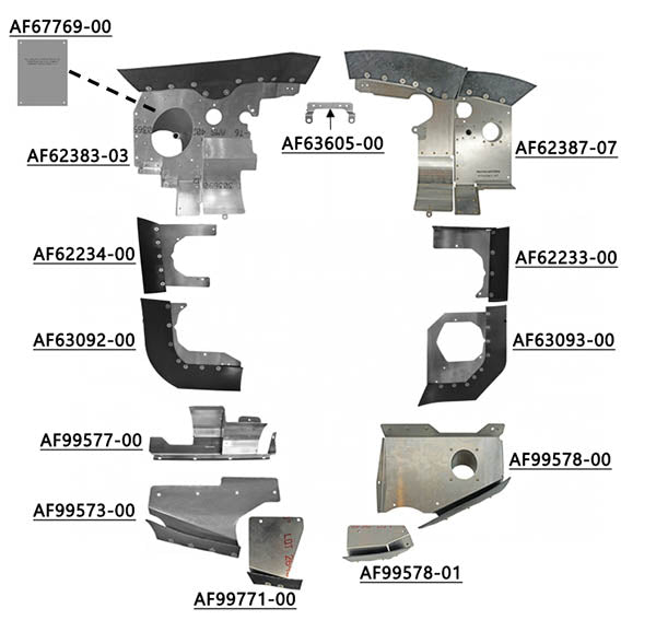Airforms Inc. Engine Baffle Kit Bare Blue Seals - PA28180-72.575BRBL