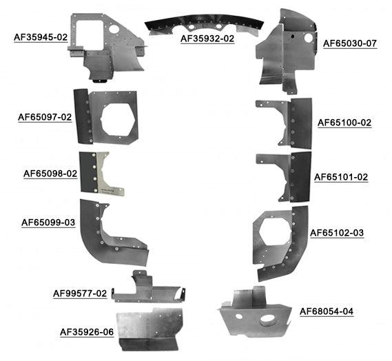 Airforms Inc. Engine Baffle Kit Powder Coated - PA28236-PCBK