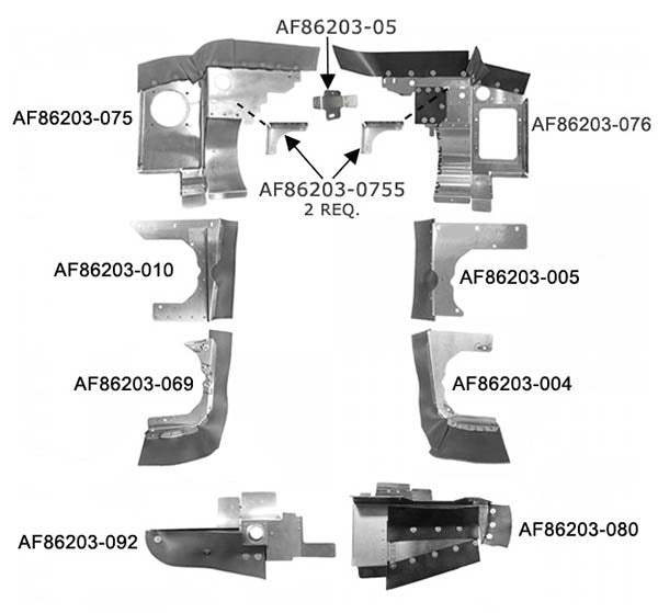 Airforms Inc. Engine Baffle Kit Bare Orange Seals - PA44180-BROR