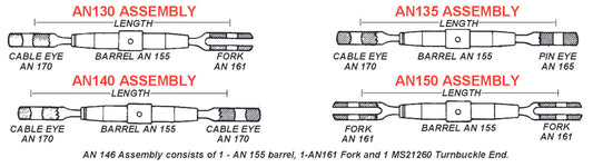 Turnbuckle Assembly AN135-32S