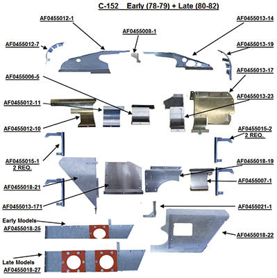 Airforms Inc. Engine Baffle Kit Bare Cowl Saver - C152-7879BRCS