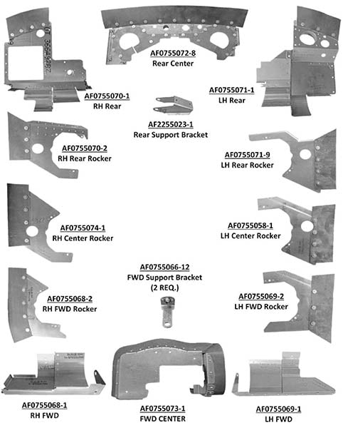 Airforms Inc. Engine Baffle Kit Bare Blue - C182T-BRBL