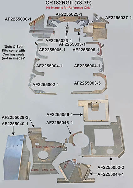 Airforms Inc. Engine Baffle Kit Bare Black Seal - CR182RGII-7879-BRBL