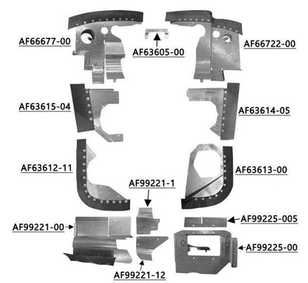 Airforms Inc. Engine Baffle Kit Bare Cowl Saver - PA28140-71577BRCS