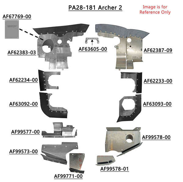 Airforms Inc. Engine Baffle Kit Powder Coated Blu Seal - PA28181-2PCBL