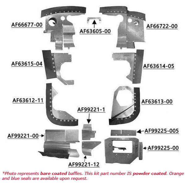 Airforms Inc. Engine Baffle Kit Powder Coated Blu Seal - PA28140-71577PCBL
