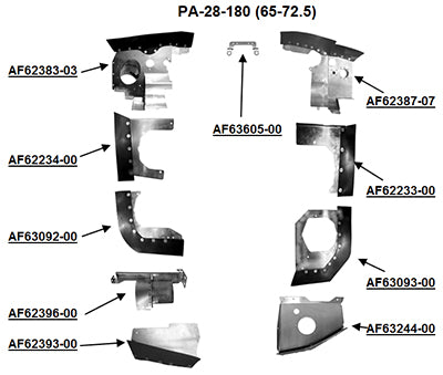 Airforms Inc. Engine Baffle Kit Bare Orange Seals - PA28180-65725BROR