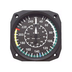UMA 3-1/8 Airspeed Indicator 20-160 MPH / 135 Knots