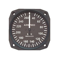 UMA 3-1/8 Airspeed Indicator 40-200 MPH TSO